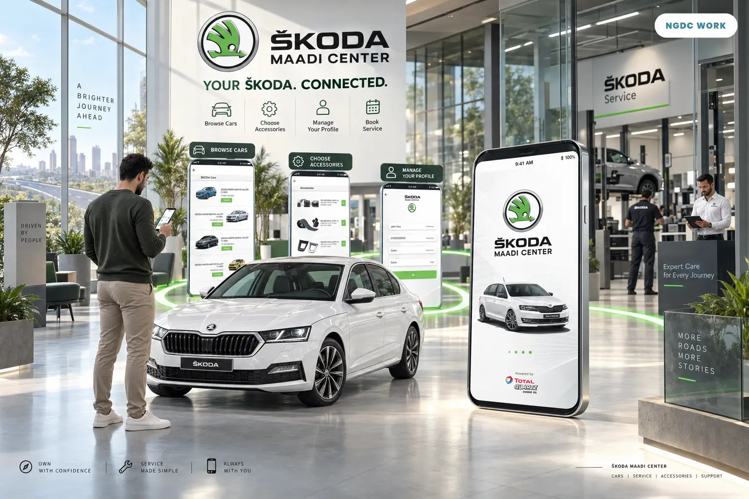 Skoda Maadi Center mobile app work by NGDC